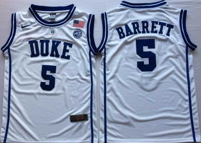 Duke Blue Devils 5 RJ Barrett White Nike College Basketball Jersey,We sell and wholesale Duke Blue Devils 5 RJ Barrett White Nike College Basketball Jersey on line form chian!